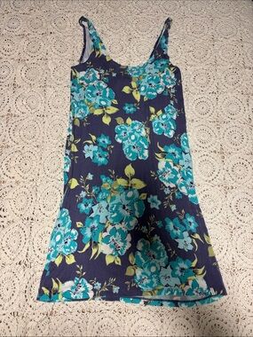 Volcom Navy Mini Dress with Teal Floral Print